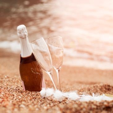 champagne and champagne glasses